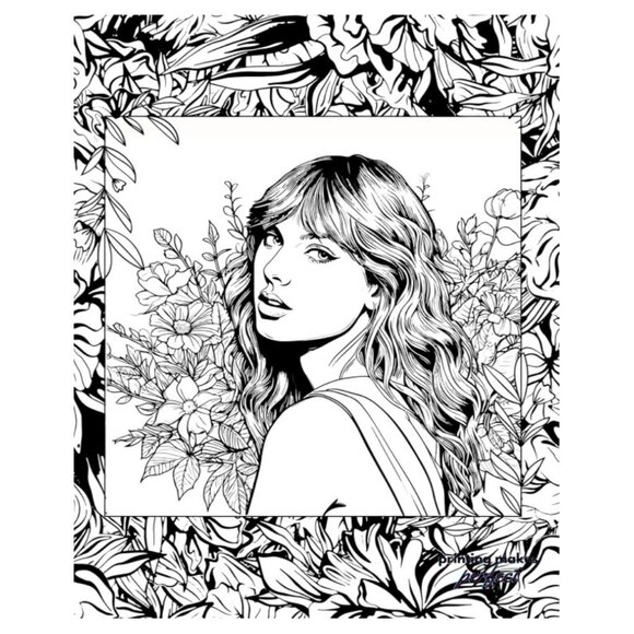 NEW! TAYLOR SWIFT Coloring Book: 48 Gorgeously Designed Illustrations ERAS TOUR - Picture 6 of 9